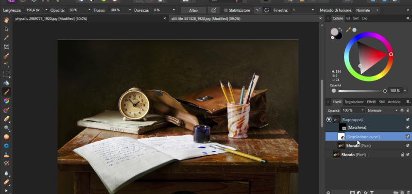 Affinity Photo Scherma e Brucia per Luci e Ombre