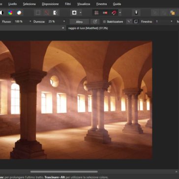 Affinity Photo Raggi di Luce suggestivi