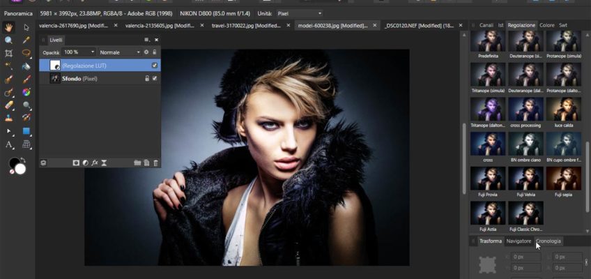 Caricare e creare LUT in Affinity Photo