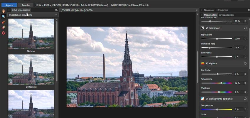 Mappatura Toni HDR in Affinity Photo per risolvere foto problematiche