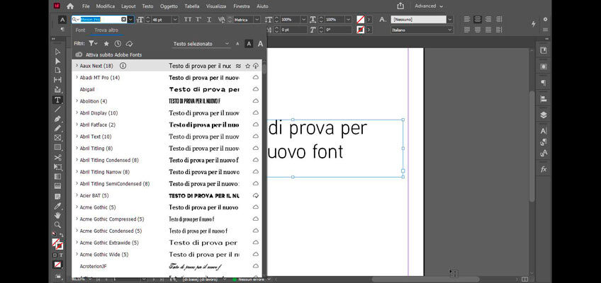 Usare Google Fonts in InDesign