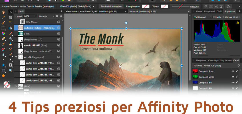 4 Tips preziosi per Affinity Photo
