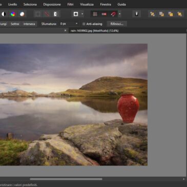 Paesaggio luminoso in Affinity Photo con Applica immagine