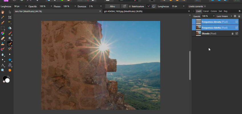 Separazione di frequenza Median in Affinity Photo