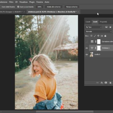 Photoshop aumentare la saturazione tramite la vividezza