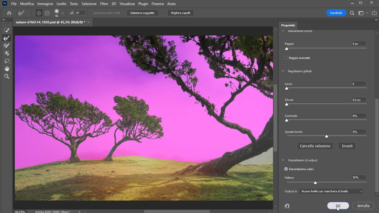Photoshop Eliminare Aloni da Selezione_2