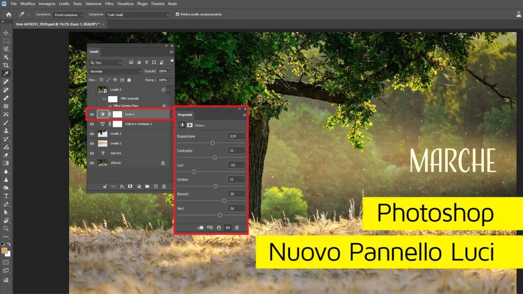 Photoshop-Pannello-Luci